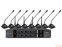 LA-U808 UHF紅外自動對頻無線會議麥克風(一拖八)